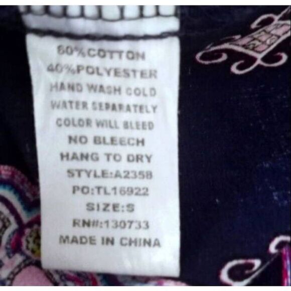 UMGEE USA BLUE & PINK BOHO-INSPIRED VNECK DRESS SZ.S EUC. - Picture 7 of 7